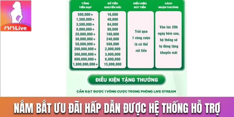 Nắm bắt ưu đãi hấp dẫn được hệ thống hỗ trợ